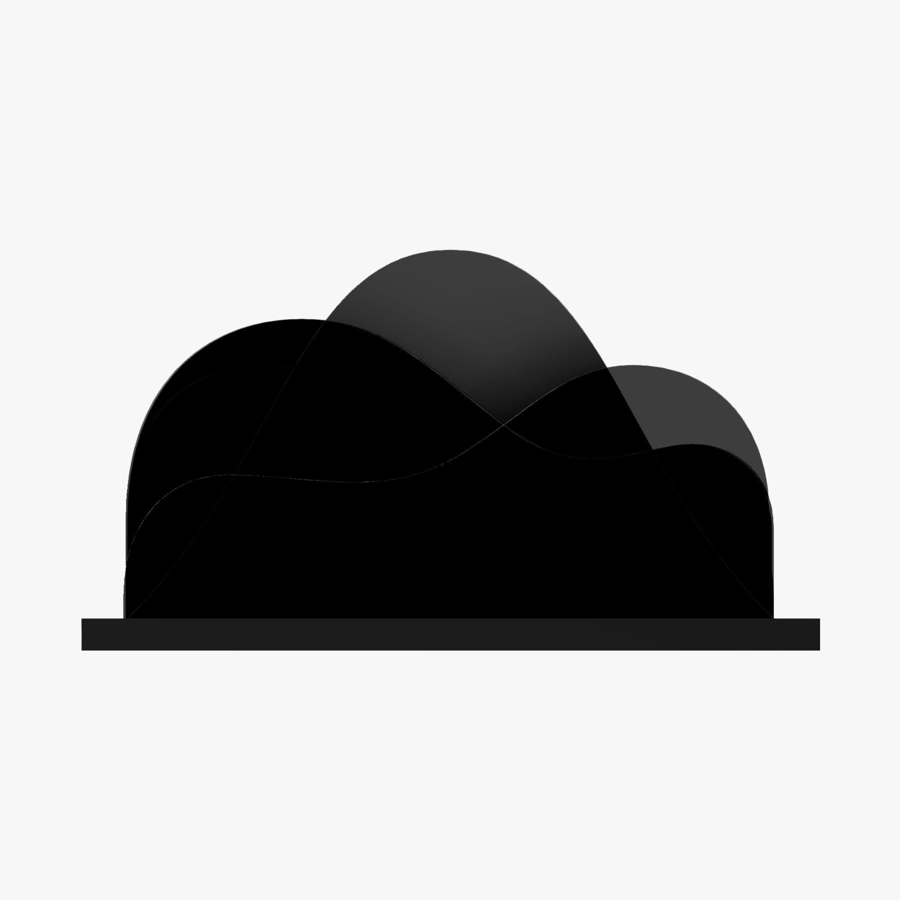 デスクトップスタンド：山と雲（3D Data）